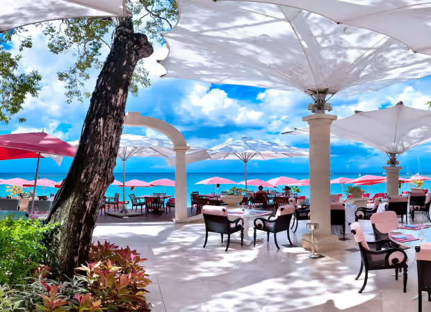Seaside dining at Sandy Lane