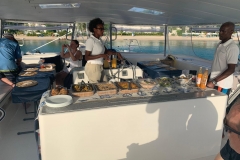 Amazing fresh food served in front of the Sandy Lane coastal area